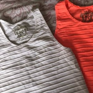 Ribbed Sugarlips tank tops; slightly cropped